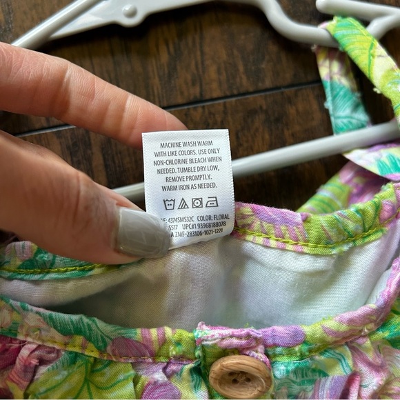 Girls, Purple and Green,  Flutter Sleeve Fit-and-Flare Sundress - Picture 6 of 6